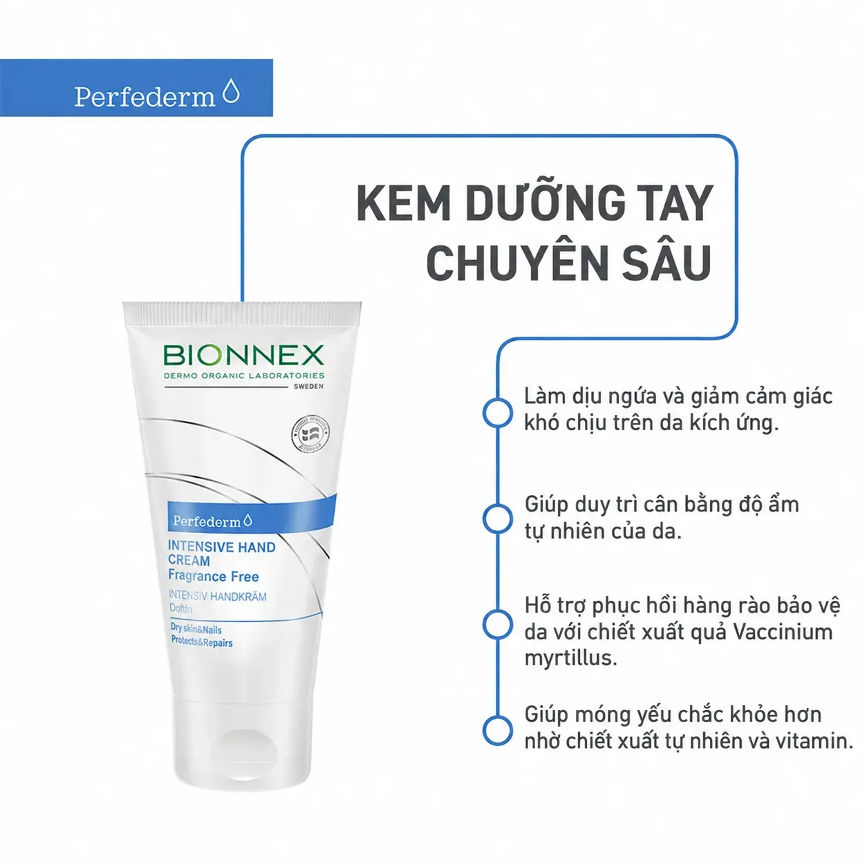 Kem Dưỡng Da Tay Bionnex Perfederm Intensive Hand Cream (50ml) Hover