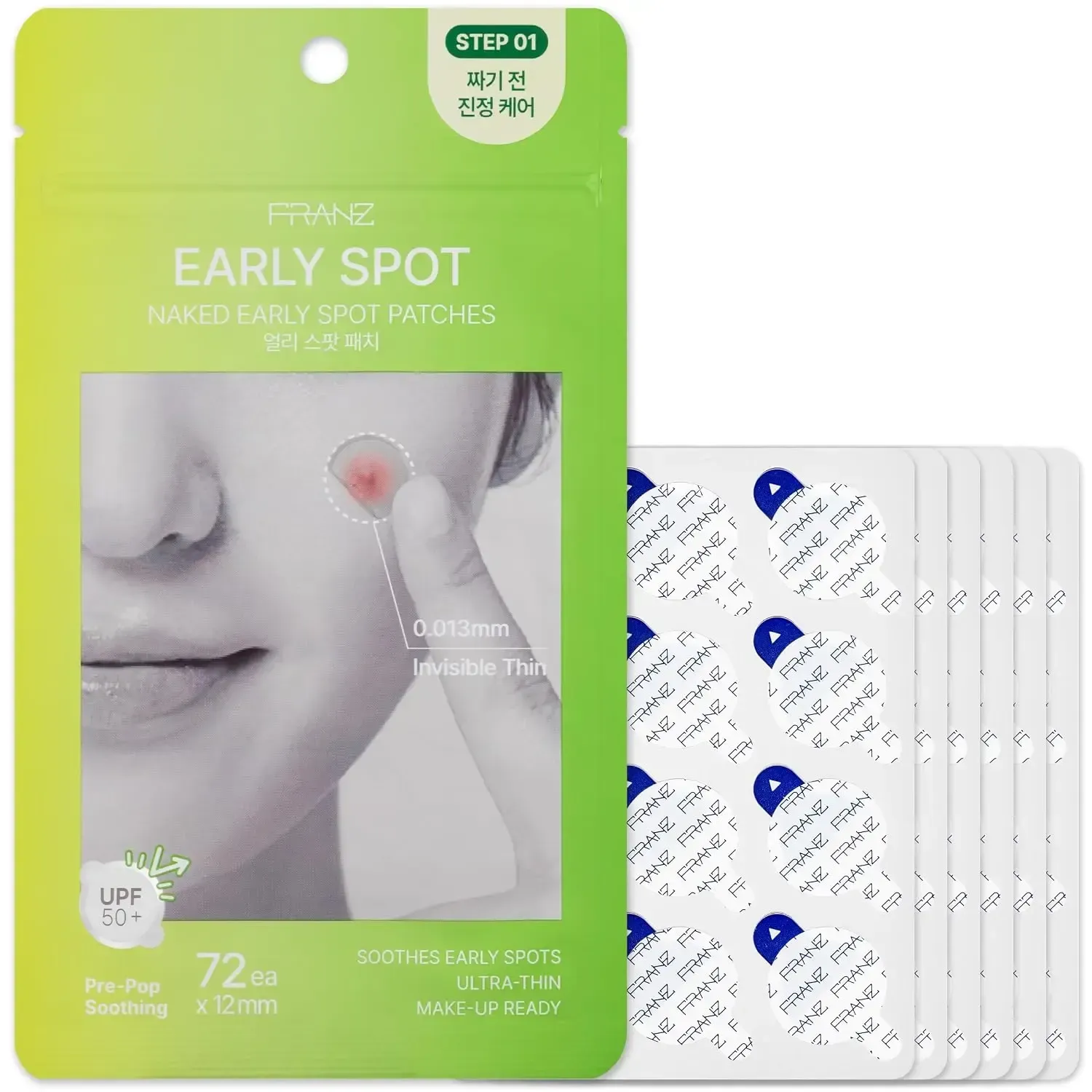 Miếng Dán Mụn Siêu Móng 0.03mm Franz Naked Spot Patch Chính Hãng Hàn Quốc Step 01*72 Miếng Hover