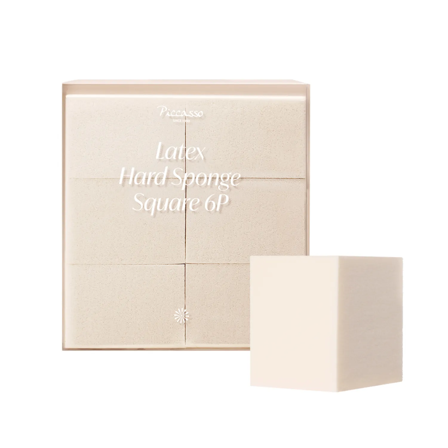 Bông Mút Trang Điểm Piccasso Latex Hard Sponge Square 6P Chính Hãng