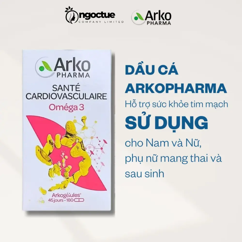 TPBVSK Arkopharma Omega 3 Pháp - Hỗ Trợ Tim Mạch (180 Viên) Hover