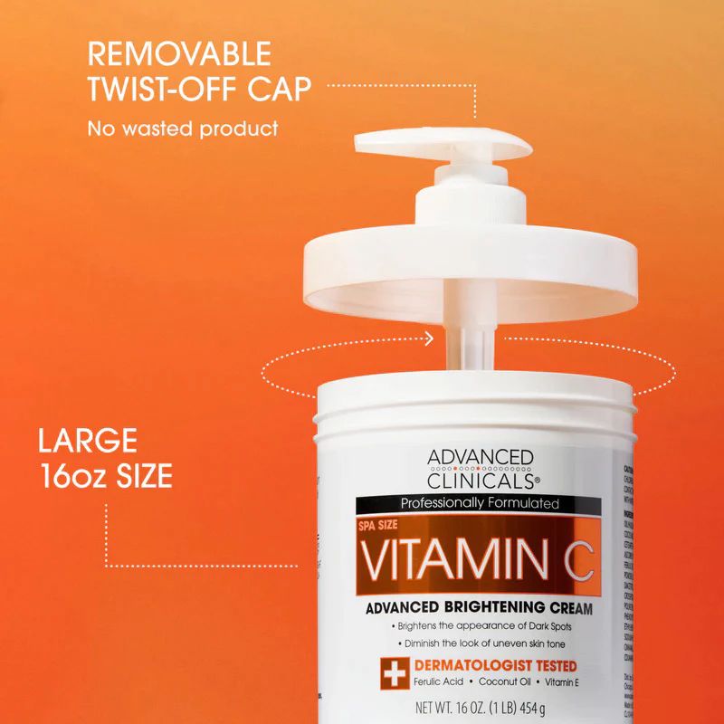 Kem dưỡng sáng da chuyên sâu Advanced Clinicals Vitamin C Advanced Brightening Cream 59ml & 454g